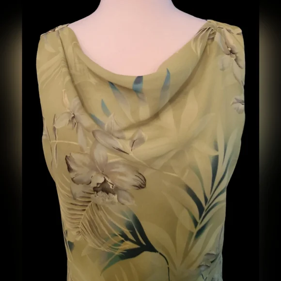 NWT Donna Ricco size 14 lime green 2 piece top & skirt - Picture 3 of 15